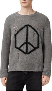 Свитер AllSaints Men's Message Crew, Gunmetal Grey