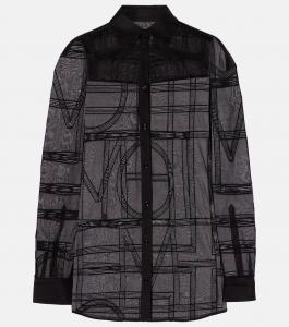 Вышитая рубашка из хлопка и шёлка вуаль Toteme, черный