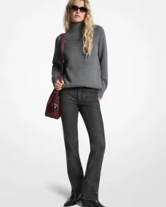 Женский шерстяной свитер с высоким воротником Michael Michael Kors, серый