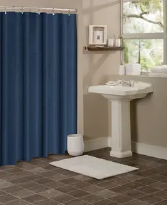 Вафельная занавеска для душа, 70" x 72" Dainty Home, navy