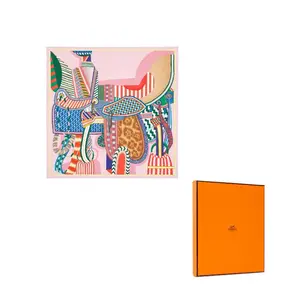 HERMES Шёлковый шарф женский розовый, Pink