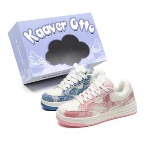 Низкие модные кроссовки для скейтбординга Niche унисекс KAAVER OTTO, White Blue