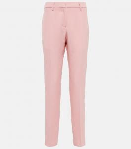 Узкие шерстяные брюки со средней посадкой BURBERRY, розовый