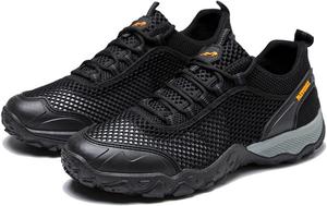Мужские кроссовки для бега, легкие и дышащие, для ходьбы, весна-лето, для активного отдыха и спорта, подходящие для хайкинга и повседневной носки Qacksv, черный