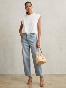 Прямые укороченные джинсы Selin с заниженной талией Reiss, Pale Blue