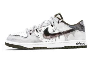 Nike Мужские износостойкие низкие скейтбордные кроссовки Dunk белого и серого цвета