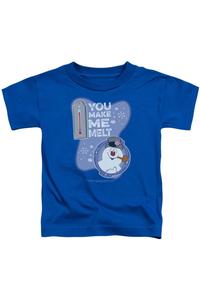 Футболка с коротким рукавом для детей "Снеговик Фрости тает" Gildan, синий
