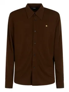 Рубашка с логотипом Amiri, коричневый