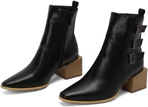 Женские ботильоны Элегантные ковбойские ботинки в западном стиле Для прогулок QSPGONA, Black