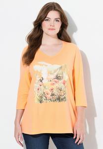 Топ Ulla Popken NATURE GRAPHIC 3/4 SLEEVE, Apricot
