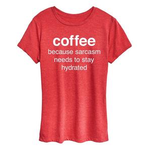 Женская футболка с рисунком Coffee Sarcasm, цвет Heather Red