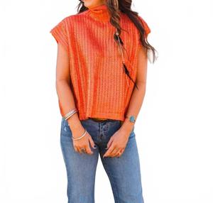 Оранжевый свитер с металлизированной фольгой SHE + SKY