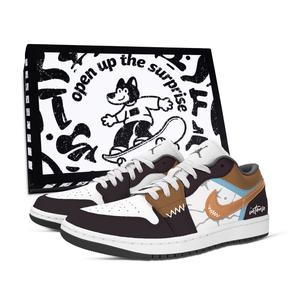 Jordan Кроссовки для баскетбола Air 1 Fission Open Country устойчивые к истиранию, винтажные, унисекс, серо-сине-оранжевые