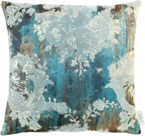 АПЭЛТ декоративная подушка "Изумруд", чехол на подушку с наполнением, 1 шт APELT 45х45 см, цвет petrol + bedruckt