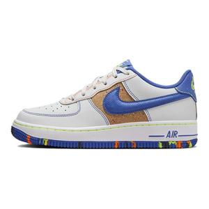 Кроссовки Nike Air Force 1 Low '07 LV8 Paint Splatter GS, белый/синий/желтый