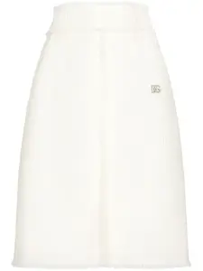 Твидовая юбка с завышенной талией DOLCE & GABBANA, белый