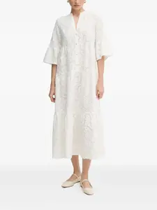 Платье с расклешенными рукавами и цветочным принтом Marc Aurel, белый