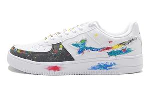 XTEP Кроссовки Air Force One с низким верхом для скейтборда, противоскользящие, износостойкие, мужские, черно-белые