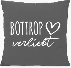 Подушка для дивана Huuraa Bottrop Love Gift 40x40 см с наполнителем из хлопка стального серого цвета Bottrop Souvenir Hellweg Druckerei
