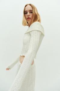 Рубашка без плеч со структурой H&M, бежевый