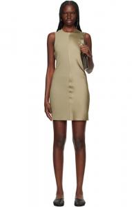 Прямое мини-платье цвета коричневого цвета AMI Paris