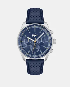 Бостон 2011344 Синие кожаные мужские часы с хронографом Lacoste Watches, синий