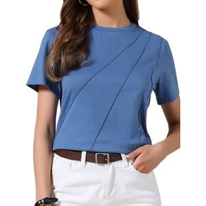 Футболка Casual для женщин с коротким рукавом и круглым вырезом Inspire Chic, Blue
