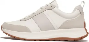 Мужские кожаные/замшевые кроссовки FitFlop F-Mode Flow, белый/серый