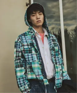 Толстовка с капюшоном и нашивкой в клетку "Мадрас" Journal Standard, цвет Saxe Blue