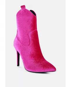 NAT-LOVE Женские ковбойские сапоги до щиколотки из велюра Rag & Co, розовый