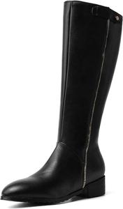 Женские ботильоны с круглым носком, боковой молнией и низким каблуком FAZAIQILUO, Black