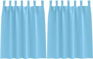 Плотные шторы с кольцами, 2 шт., небесно-голубые, 140 x 140 см vidaXL