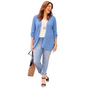 Кардиган женский plus size mixed stitch pointelle Catherines, French Blue