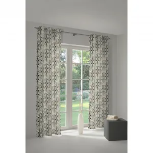 Штора Adam «Волна», (1 шт.), изготовлена ​​из экологически чистого органического хлопка, цвет naturweiß/grau/schwarz