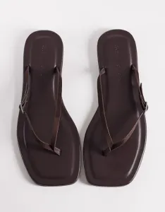 Шоколадные сандалии скинни с узкими ремешками ASOS DESIGN Fitz
