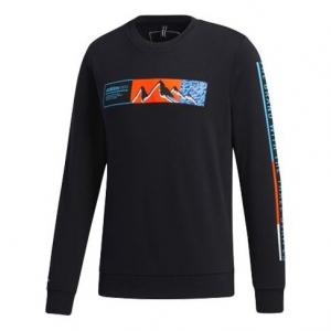 Толстовка neo m ss cs swt outdoor printing sports black Adidas, черный