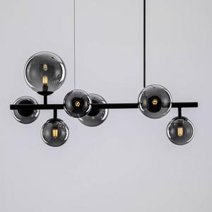 Подвесной светильник Nova Luce Odillia Typ C, дымчатое стекло / алюминий - 7 ламп - черный