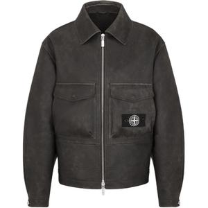 Stone Island X Кожаная куртка мужская черная Dior, черный