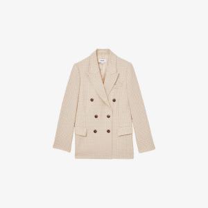 Блейзер Reiss Bella в клетку, бежевый