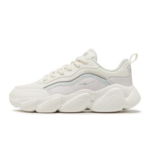 Кроссовки женские толстые низкие микрокристаллические белый/фиолетовый с эффектом утреннего тумана Erke