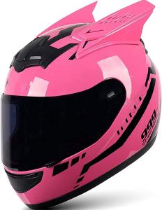 Шлем мотоциклетный beidiyinger с ушками, розовый