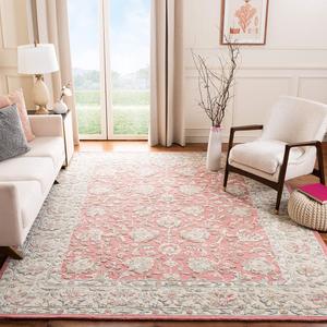 Ковер SAFAVIEH, 244 x 305 см, - коллекция Glamour - большой - розовый и бежевый, ручной работы из шерсти, идеально для гостиной, спальни, офиса, столовой (GLM628U)