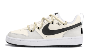 Nike Детские низкие кеды для скейтбординга Court Borough, кремово-серые, светло-коричневые, из синтетической кожи, бежевые, серые, черные, для подростков