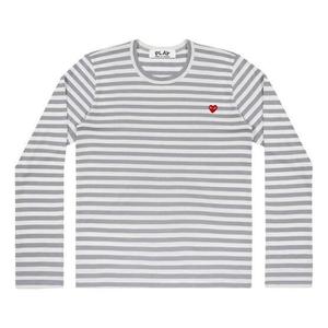 Футболка striped mini logo tee 'grey' Comme Des Garcons Play, белый