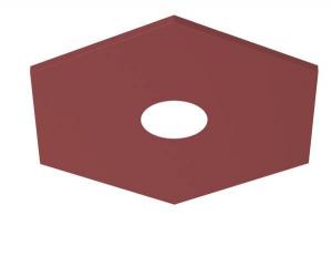 Потолочный светильник Lumicom River Hex 1X, 25x4x25 см, красный