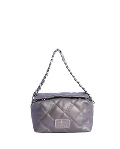 Серебряная сумочка Adriana на молнии и пуговицах Don Algodón