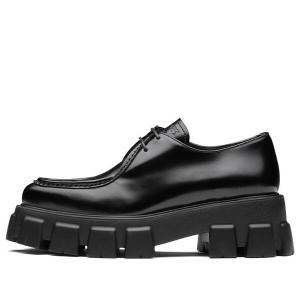 Кроссовки monolith pattern calf pointy derby shoes 'black' Prada, черный