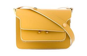 Сумка через плечо мини из кожи коровы стволовой выделки, ярко-желтая MARNI