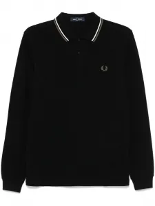 Рубашка поло с вышитым логотипом Fred Perry, черный
