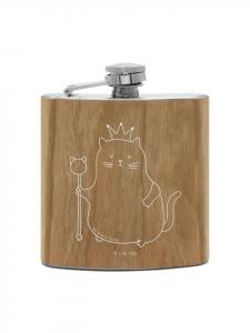 Mr. & Mrs. Panda Фляжка Flachmann Hund Blume ohne Spruch in Braun